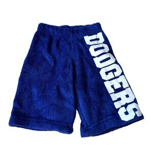 Made With Love and Kisses Fuzzy Dodgers Shorts in Blue